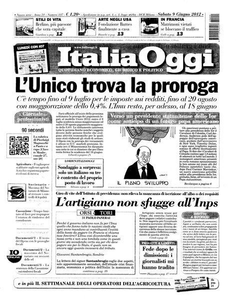 Italia oggi : quotidiano di economia finanza e politica